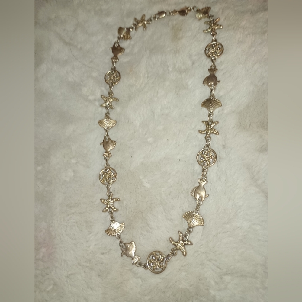 Sea Life Silver Tone Necklace